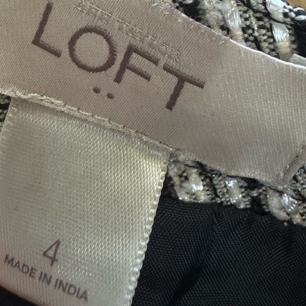 LOFT Black and White Striped Skirt - Picture 5 of 5
